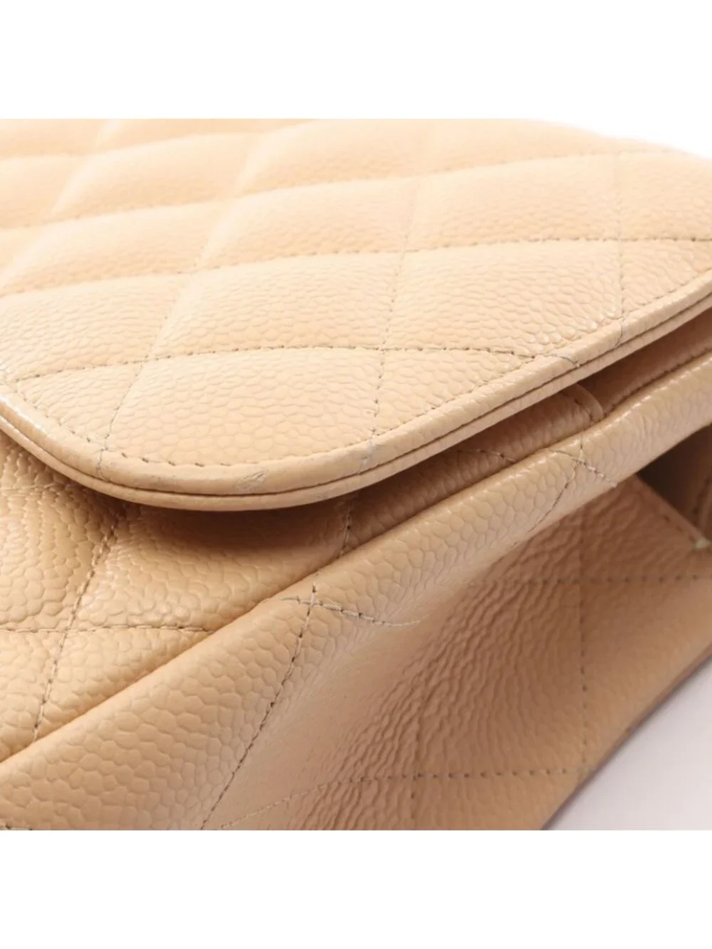 Chanel Shoulder Bag Maxi Quilted 30 Classic Large Double Flap Beige Caviar
